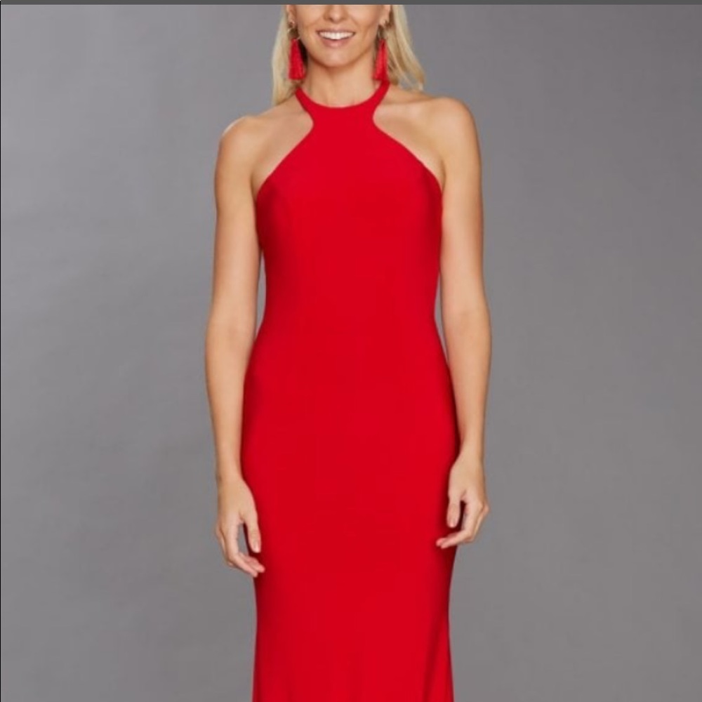 Red evening gown